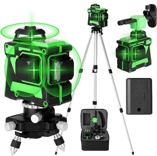 Nivel Láser Autonivelante 3° 3 x 360 Nivel Laser Verde Cruzada 12 líneas