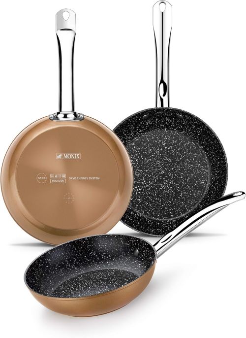 MONIX Copper Set de 3 Sartenes 20-24-28 cm