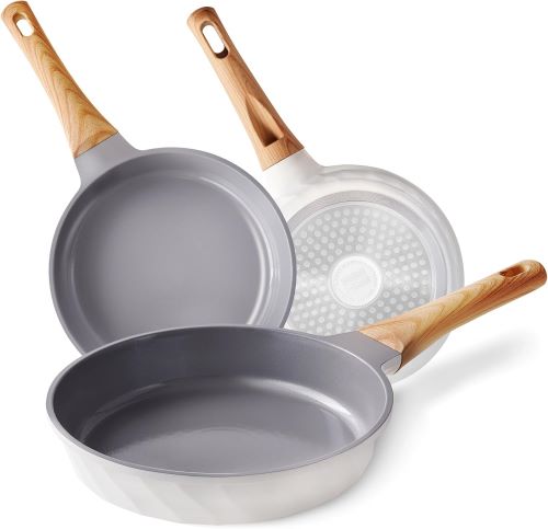 RIOVARM Cerámica Antiadherente Inducción Juego de sartenes 20cm 24cm 28cm