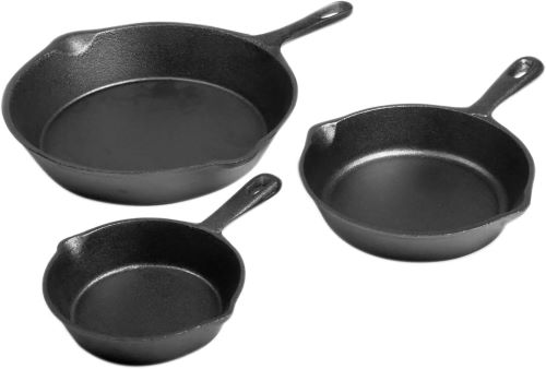 ToCis Big BBQ Juego de 3 Sartenes de hierro fundido