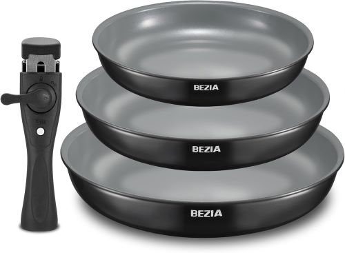 BEZIA Juego de sartenes con mango extraíble