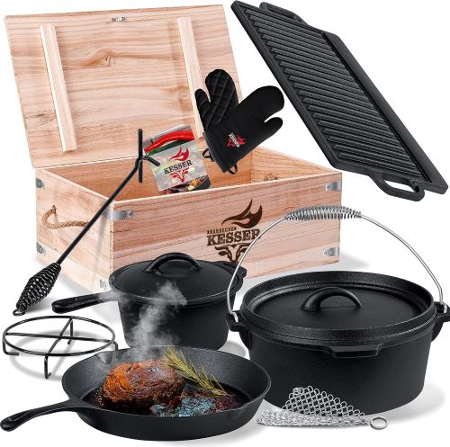 Juego de olla holandesa KESSER® en caja de madera con olla holandesa