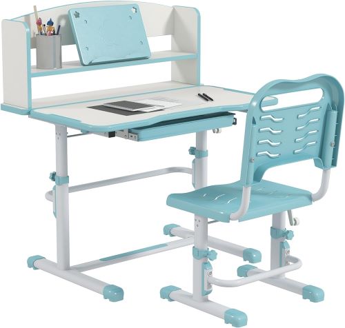 ZONEKIZ Juego de Escritorio y Silla para Niños de 6-12 Años