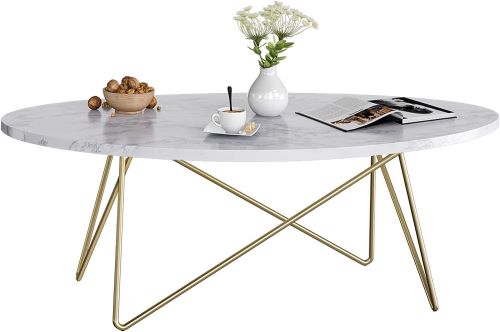 FirFurd 120cm Mesa de Centro para Salón de Efecto Mármol