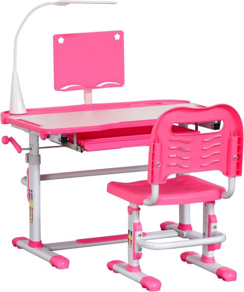HOMCOM Juego de Escritorio y Silla para Niños de + 6 Años