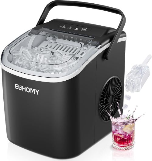  Máquina para hacer hielo de encimera con asa, 26 libras