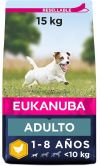 Eukanuba adultos raza pequeña, rico en pollo fresco 15 kg