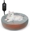 Nobleza - Cama para Mascotas, Cama para Gatos Redonda con Calefacción
