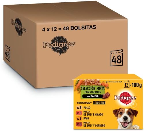 Pedigree Comida húmeda para perros sabores mixtos en salsa
