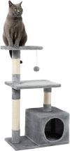 lionto Árbol rascador para Gatos Altura 85 cm, Gris Claro
