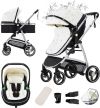 Gcarebb PU Leather 3 en 1 Cochecitos