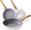 RIOVARM Cerámica Antiadherente Inducción Juego de sartenes 20cm 24cm 28cm