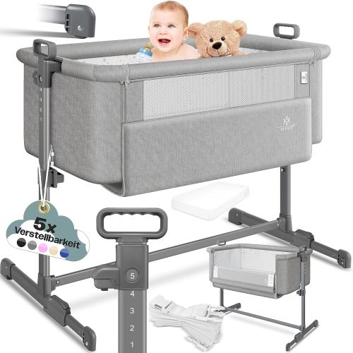 KESSER® Cama supletoria Hubi 3en1, colecho para bebé con colchón Blando