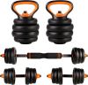 CCLIFE Mancuernas Ajustables Pesas y con Pesas Barra y Discos 20-30-40KG