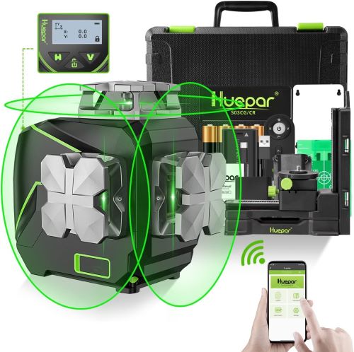 Nivel Láser 3x360 ° Huepar, Autonivelante con Pantalla LCD