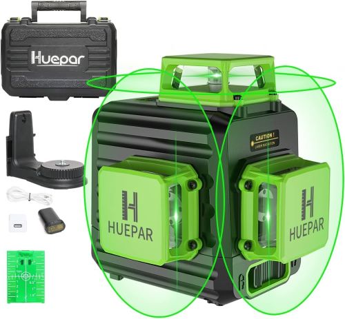 Huepar B03CG 3X360 Nivel Láser Verde 12 Líneas, MODO DE PULSO