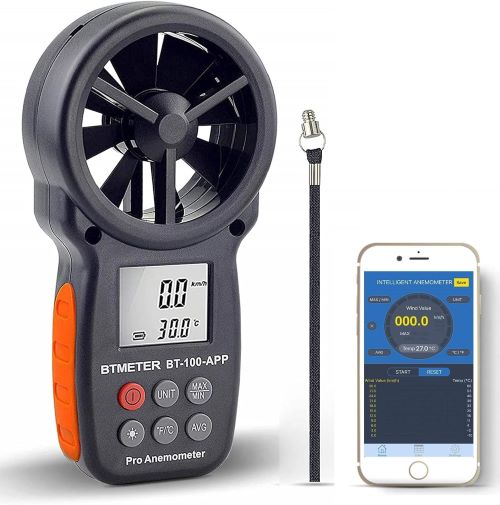 BTMETER Anemómetro digital de velocidad Bluetooth
