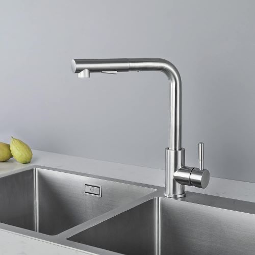 CECIPA X203S Grifo Cocina Extraible con Ducha, Fregadero Monomando con 2 Modos