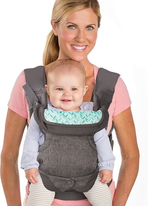 Infantino - Mochila portabebés Flip Advanced 4 in 1 con babero