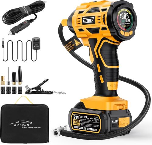 AUTDER Inflador Neumáticos 180PSI, Compresor Portátil Coches