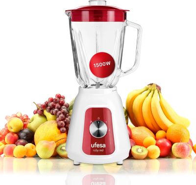 Ufesa BS4717 Ruby Red Batidora de Vaso, 1500W