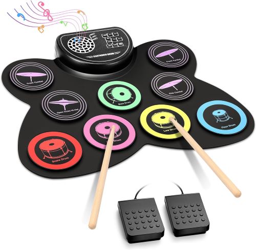  Anpro Batería Electrónica, Bateria Musical con 9 Almohadillas