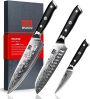 sHAN ZU 3 Piezas Juego de Cuchillo de Cocina Damasco