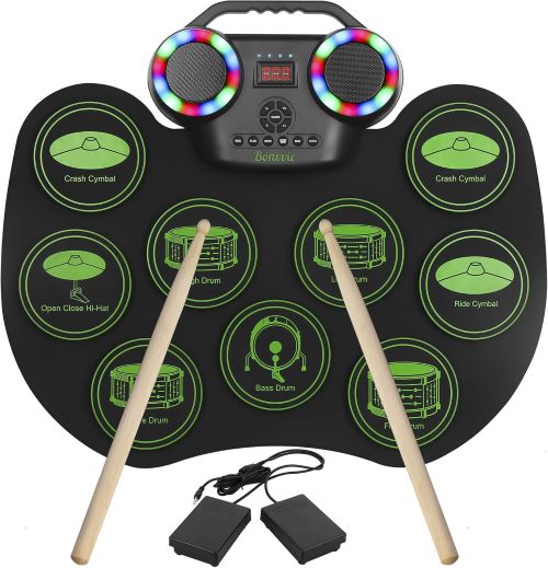  Batería Electrónica E-Drum Kit, Bonvvie Tambor Digital