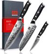 SHAN ZU 3 Piezas Juego de Cuchillo de Cocina Damasco