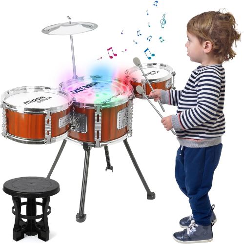 Bateria Infantil Musicales Niños con Luces, Kit de Tambores