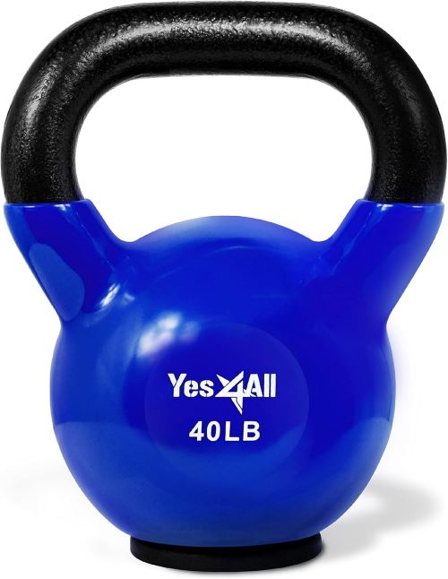 Yes4All 2-20kg Kettlebells de hierro fundido recubierto de vinilo