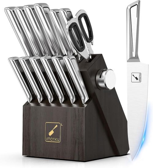imarku Juego de 14 Cuchillos de Cocina Japoneses de Acero Inoxidable