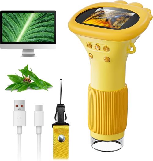 SGAINUL Microscopio Digital para Niños con Pantalla IPS de 2.0''