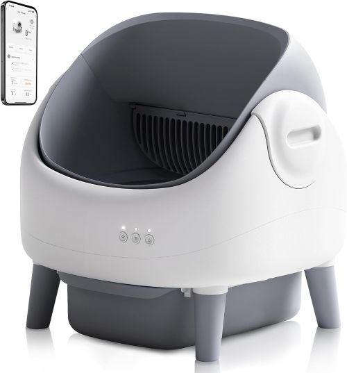 Caja de arena autolimpiante abierta para gatos con control por aplicación