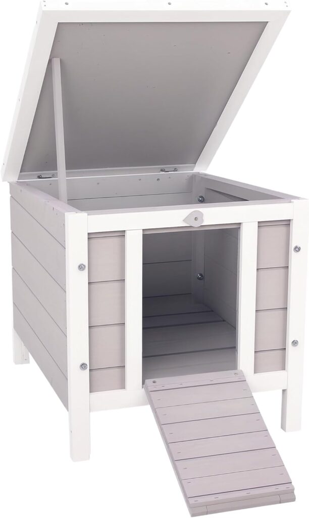 PawHut Conejera de Madera Exterior Jaula Caseta para Roedores