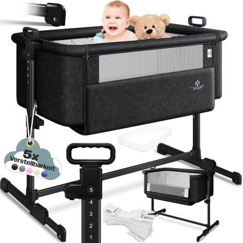 KESSER® Cama supletoria Hubi 3en1, colecho para bebé con colchón Blando