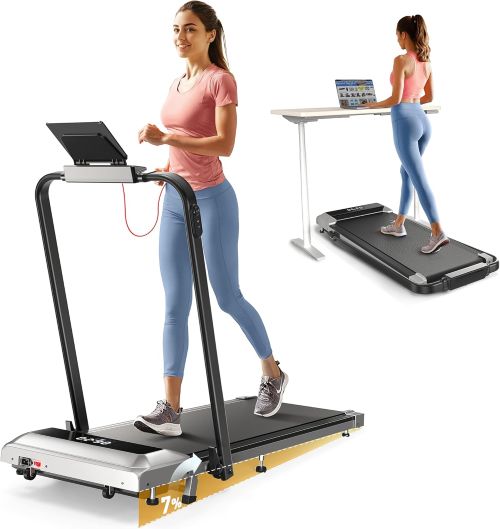 3 en 1 Cinta de Correr Plegable con Inclinación de 7%, 2.5HP