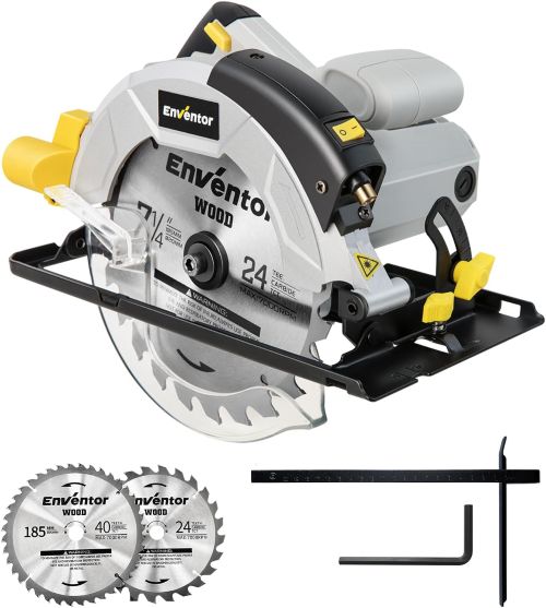 Enventor Sierra Circular 1200W, Sierra Circular de Mano 5800RPM