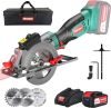 HYCHIKA Mini Sierra Circular Inalámbrica, Batería de 18V con 4.0Ah