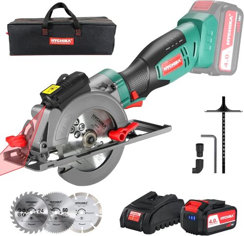 HYCHIKA Mini Sierra Circular Inalámbrica, Batería de 18V con 4.0Ah