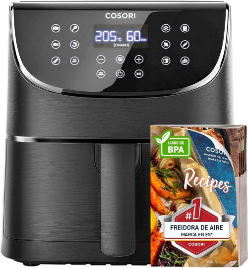 Cosori Freidora de Aire 5.5L Interior Metálico Real, Air Fryer