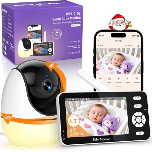 BURNNOVE 4.3 Camara Vigilancia Bebe Vigilabebes con WiFi y App