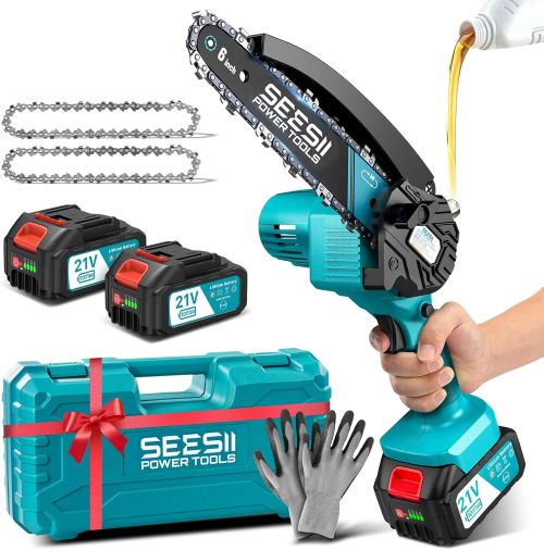 SEESII 6'' Mini Motosierra Bateria 8000mAh bateria