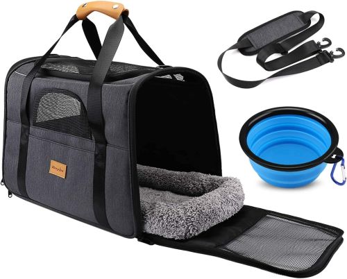 Transportín Perro Gato, Bolsa de Transporte Transpirable para Mascotas