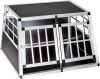 Tectake® Transportin Perro Coche, Jaula para Perros con Puerta y Cerradura