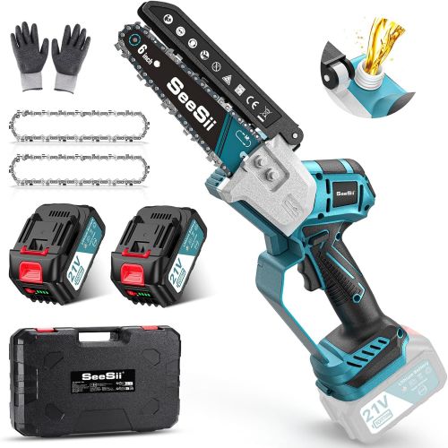 SEESII Mini Motosierra Batería 6 Pulgadas, Sin Escobillas