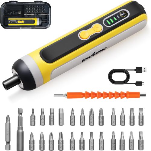 Enventor 4V Atornillador Electrico, Destornillador Electrico Pequeño con 2000mAh