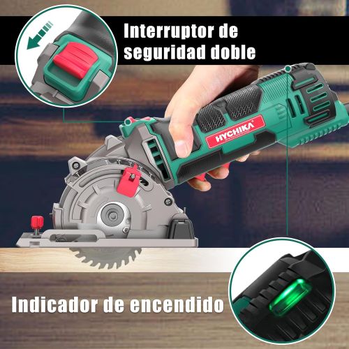 HYCHIKA Mini Serra Circular Manual de 500W e 4500 rpm 3