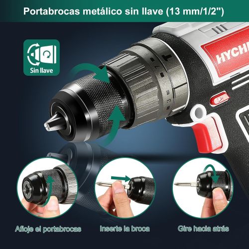 HYCHIKA Taladro Percutor a Batería 18 V 2