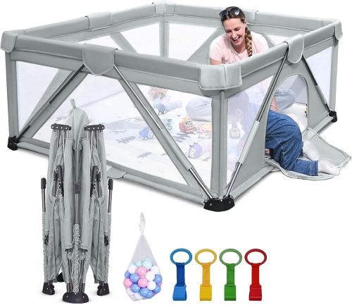 Corral plegable para bebés y juguetes.